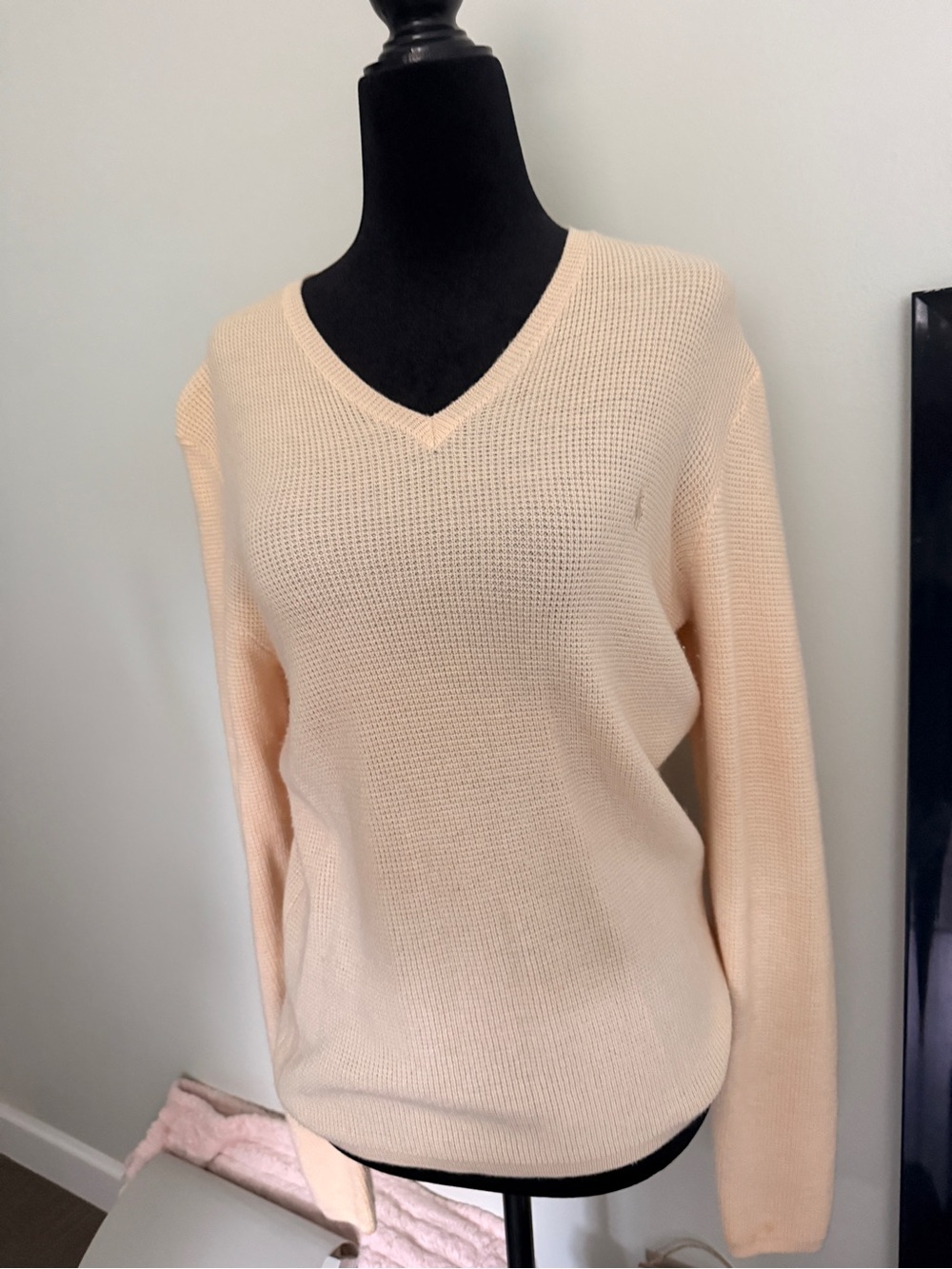 Ralph Lauren Peach V-Neck Knit Sweater